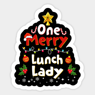 One Merry Lunch Lady Christmas Holiday Sticker